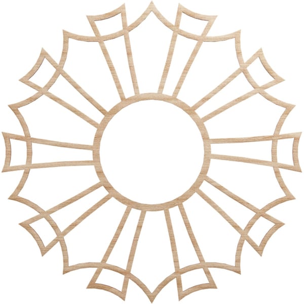 Ekena Millwork Augustus Wood Fretwork Pierced Ceiling Medallion, Alder, 26"OD x 9 1/8"ID x 1/4"T CMWP26X26X0250AUAL - main